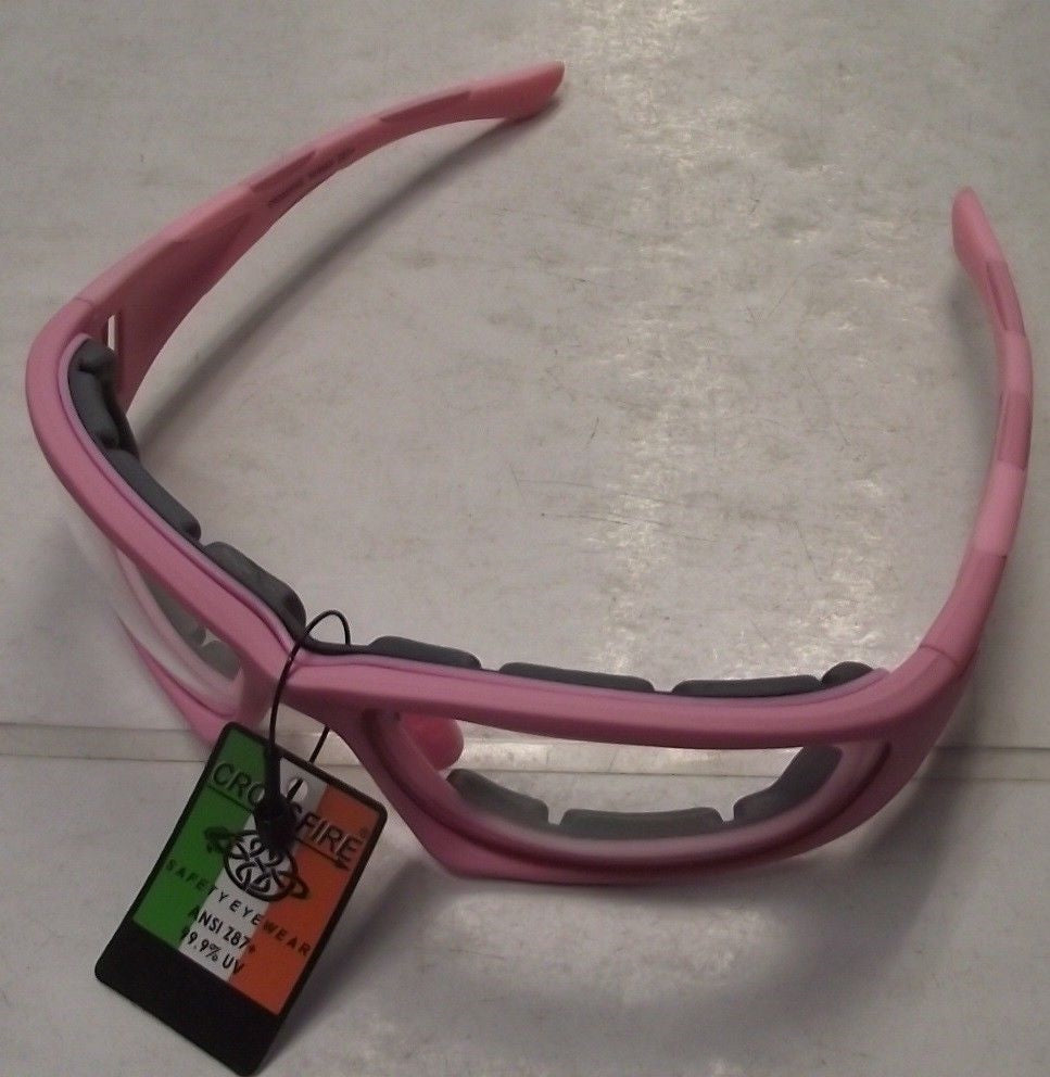 Radians Crossfire 24264af Mp7 Pink Foam Lined Safety Glasses Clear Ant