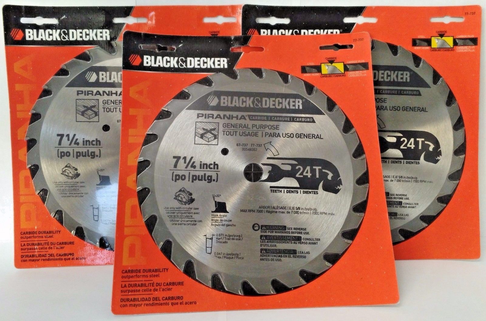 Black & Decker Piranha Circular Saw Blade 77-737, 7 1/4 in