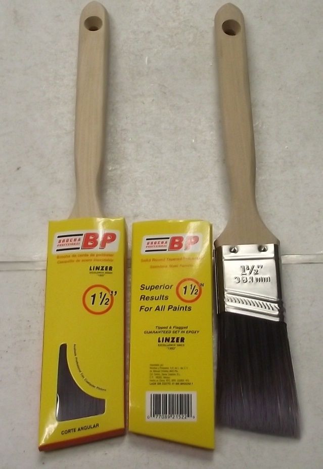 Linzer 2152-0150 1-1/2 Angle Sash Pro Quality Paint Brush 2pcs.