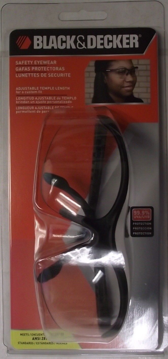 Black Decker BD275 1C Base Curve Protective Clear Safety Glasses