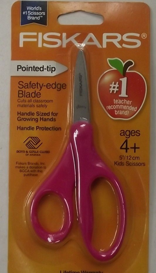Fiskars Pointed Tip Kids Scissors, 1 Each, Assorted
