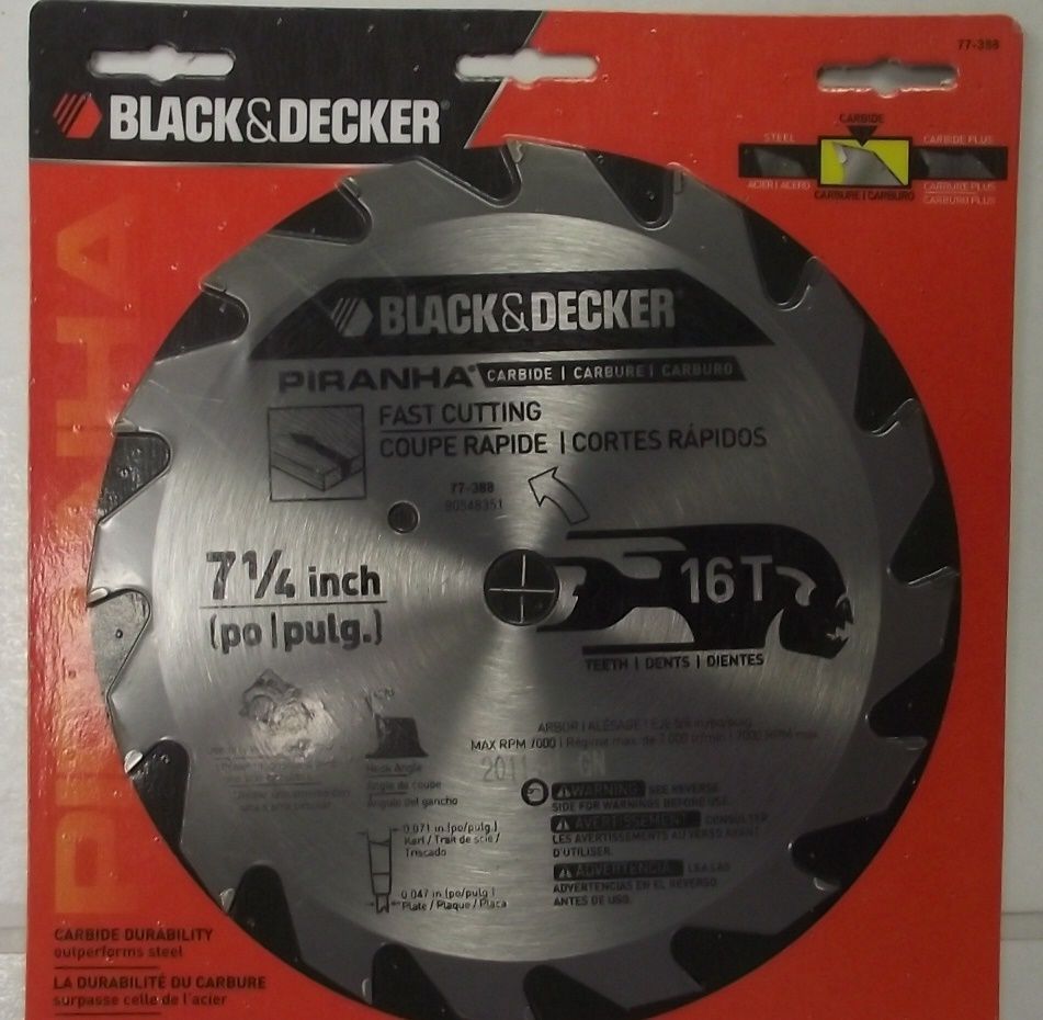 BLACK & DECKER, 7 1/4 in Blade Dia., 18 Teeth, Circular Saw Blade