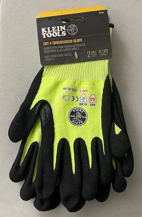 Klein Tools 60186 Cut Level 4 Touchscreen Work Gloves - Large (2-Pair)