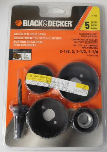 Black Decker 71 120 5 Piece Assorted Hole Saws