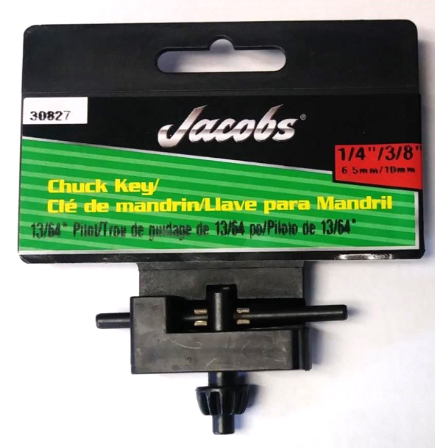 Jacobs 30827 1/4" & 3/8" Chuck Key With 13/64" Pilot