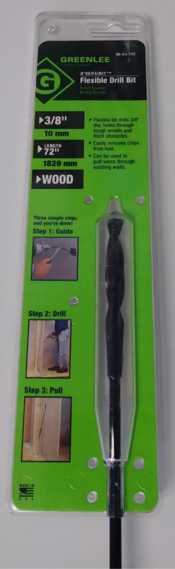 Greenlee 06-03-72C 3/8" x 72" D'Versibit Flexible Drill Bit USA