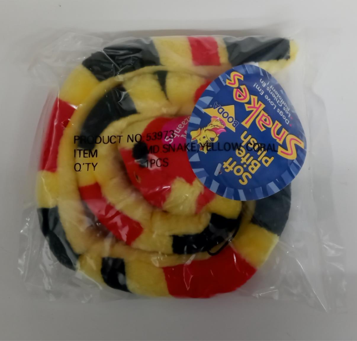 Booda 53979 Soft Bite Plush Snakes For Dogs Assorted Colors