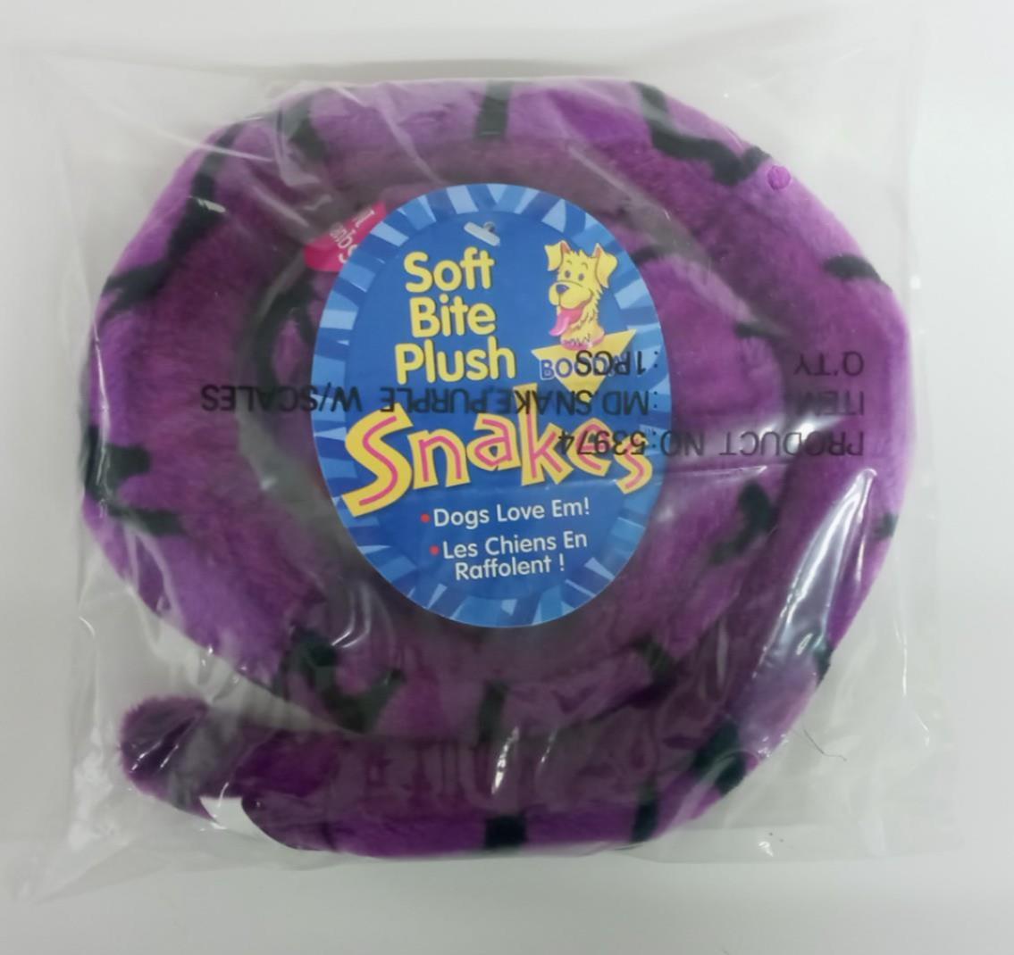 Booda 53979 Soft Bite Plush Snakes For Dogs Assorted Colors