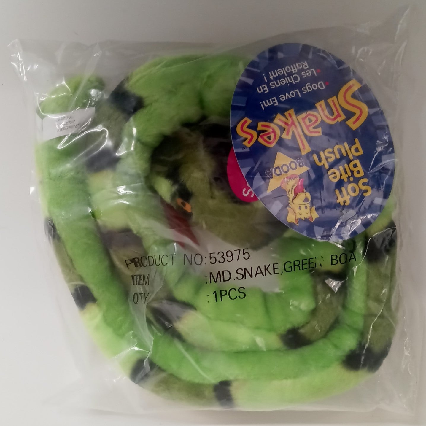 Booda 53979 Soft Bite Plush Snakes For Dogs Assorted Colors