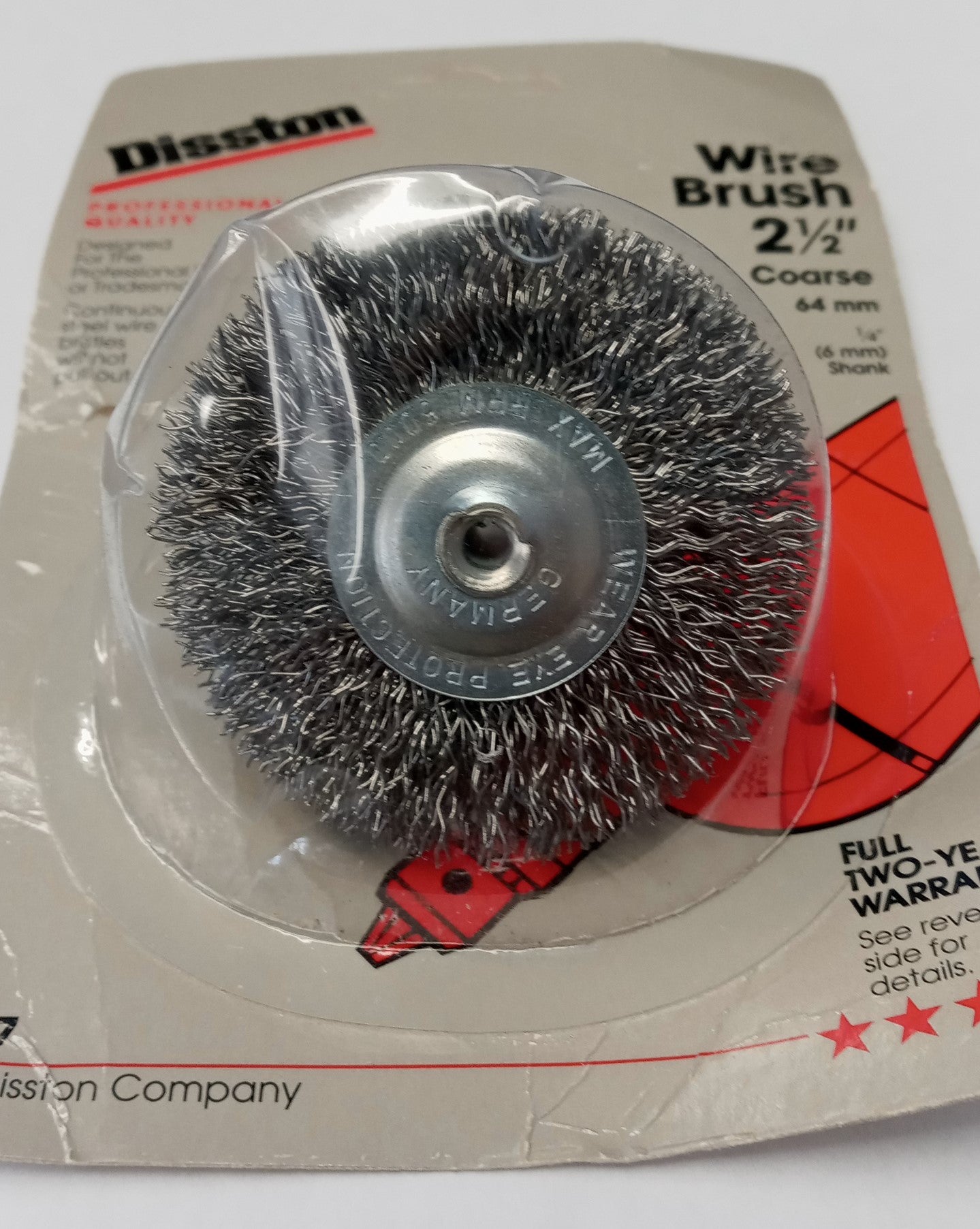 Disston 4208 2-1/2 Wire Brush Fine 1/4 Shank Germany