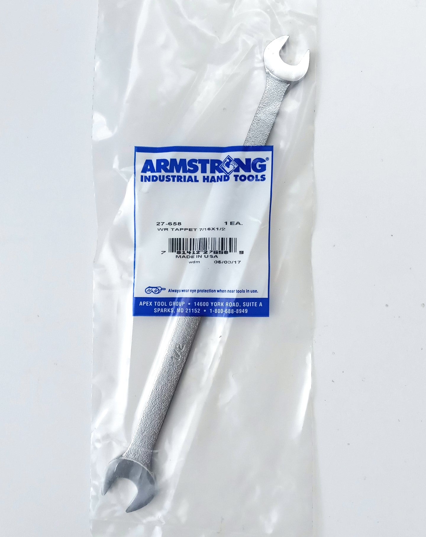 Armstrong 27-658 7/16" X 1/2" Double End Tappet Wrench USA