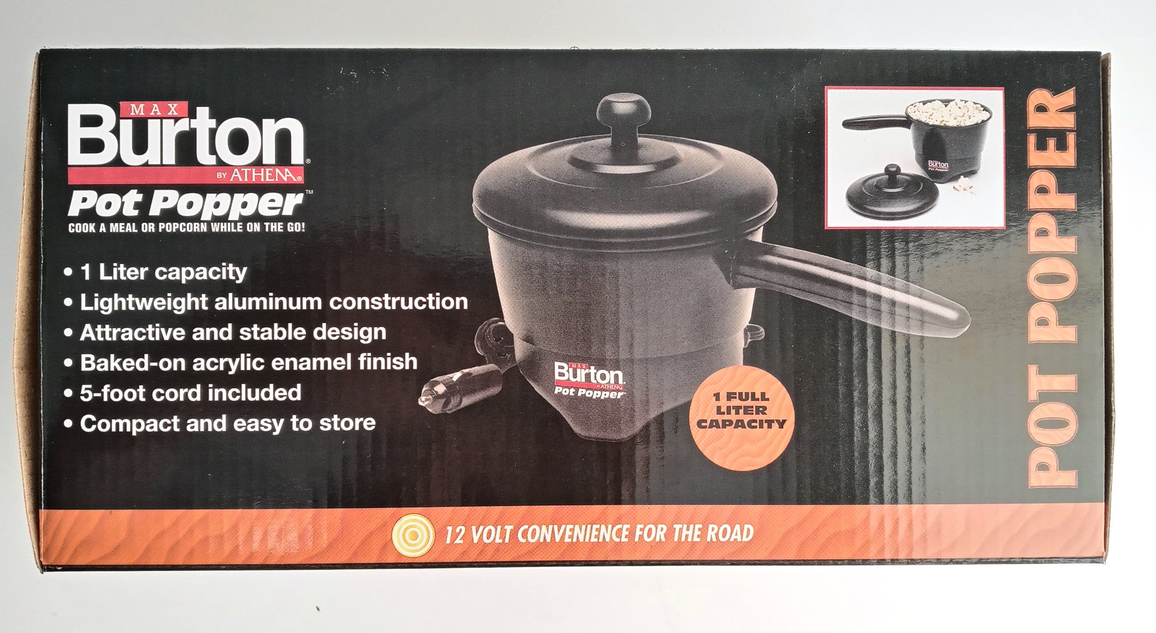 Max Burton 6920 Pot Popper 12-Volt DC Portable Popcorn Popper & Saucepan