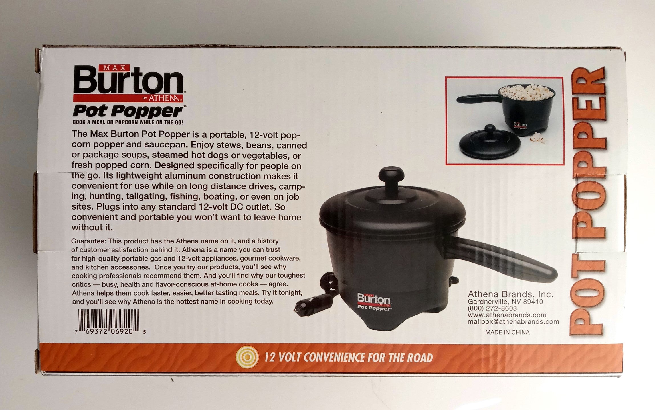 Max Burton 6920 Pot Popper 12-Volt DC Portable Popcorn Popper & Saucepan