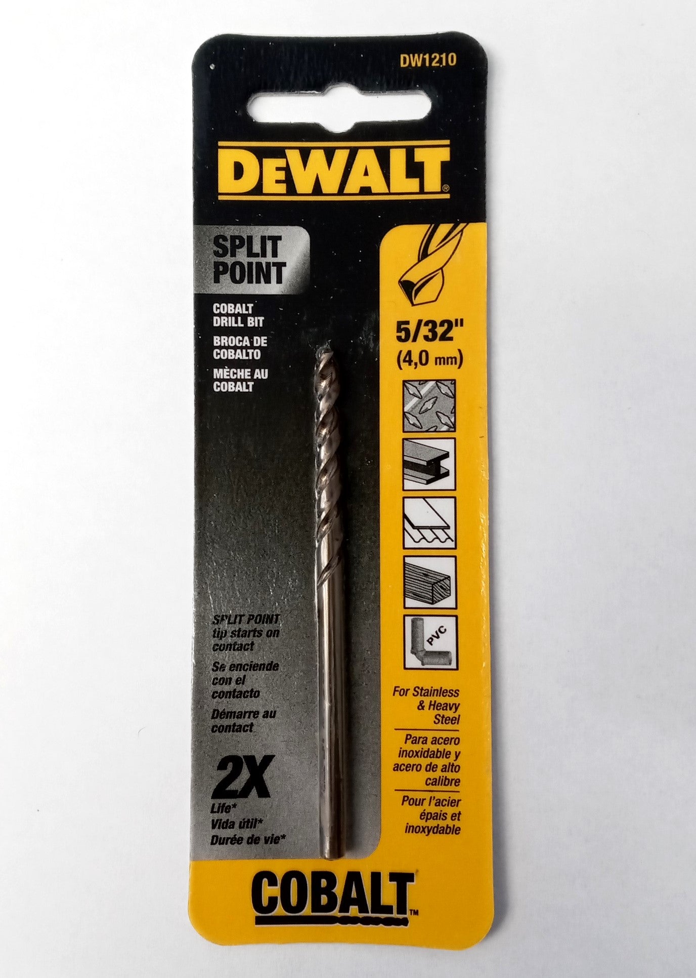 DeWALT DW1210 5/32" Split Point Cobalt Drill Bit