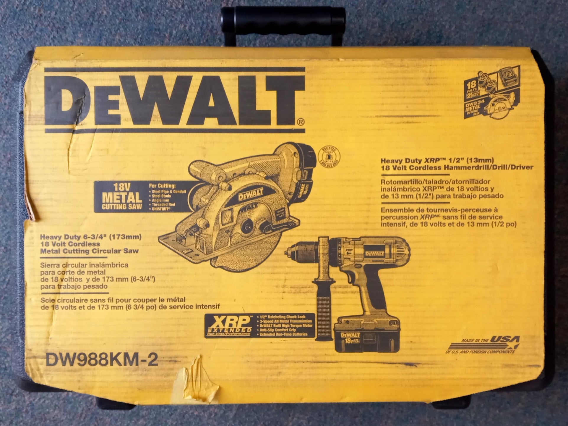 Dewalt DW988KM-2 18V Cordless Hammerdrill/Drill/Driver & Circular Saw #23