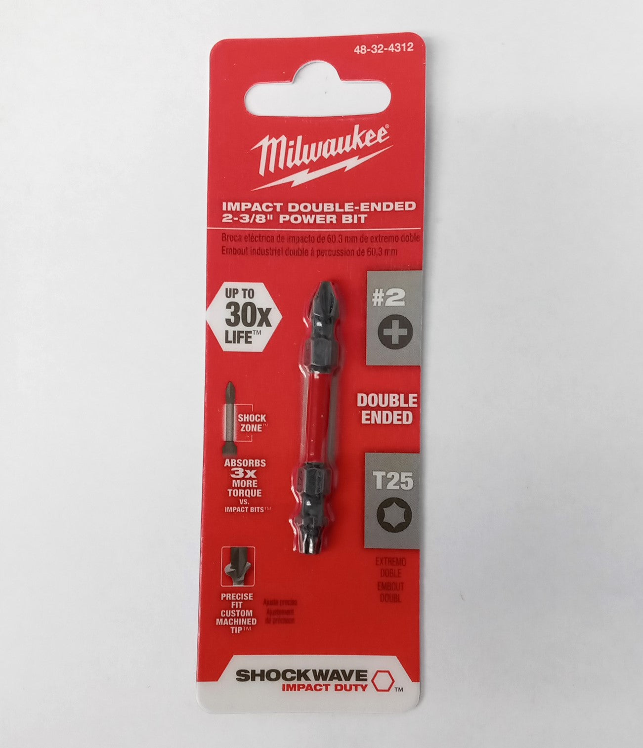 Milwaukee 48-32-4312 Impact Double-Ended Power Bit 2-3/8”