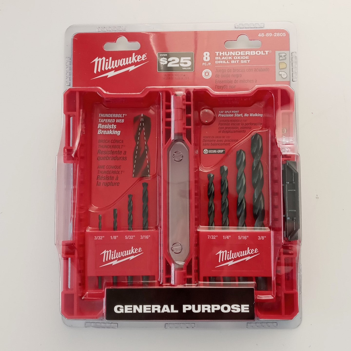 Milwaukee 48-89-2805 8pc Thunderbolt Black Oxide Drill Bit Set