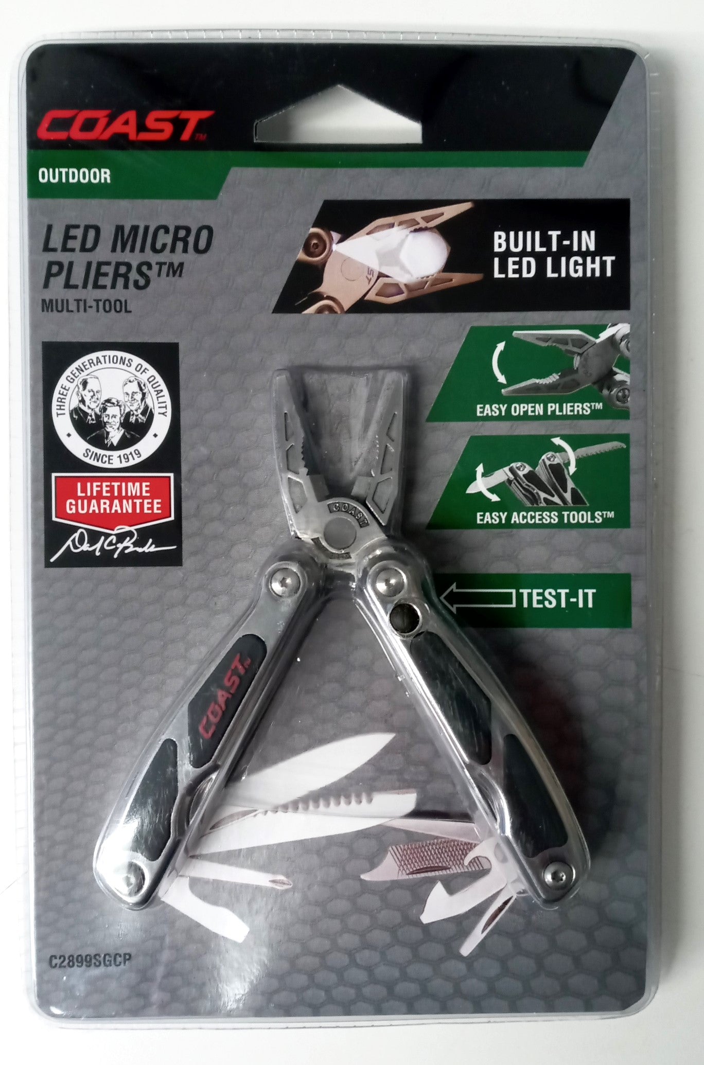 Coast Cutlery C2899SGCP Coast Multi-Tool Micro Pliers (old stock)