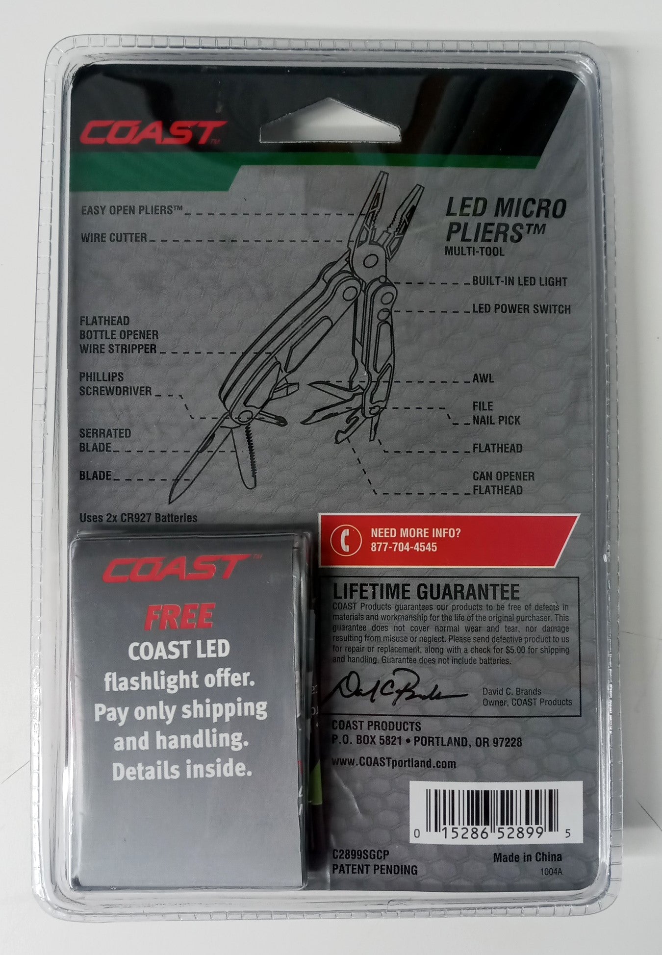 Coast Cutlery C2899SGCP Coast Multi-Tool Micro Pliers (old stock)