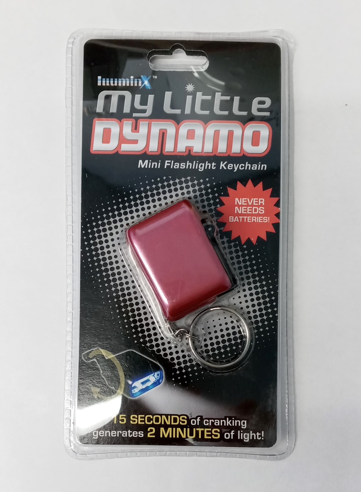 Illuminx 00180 My Little Dynamo Mini Flashlight Keychain, Hand Cranked (random colors)