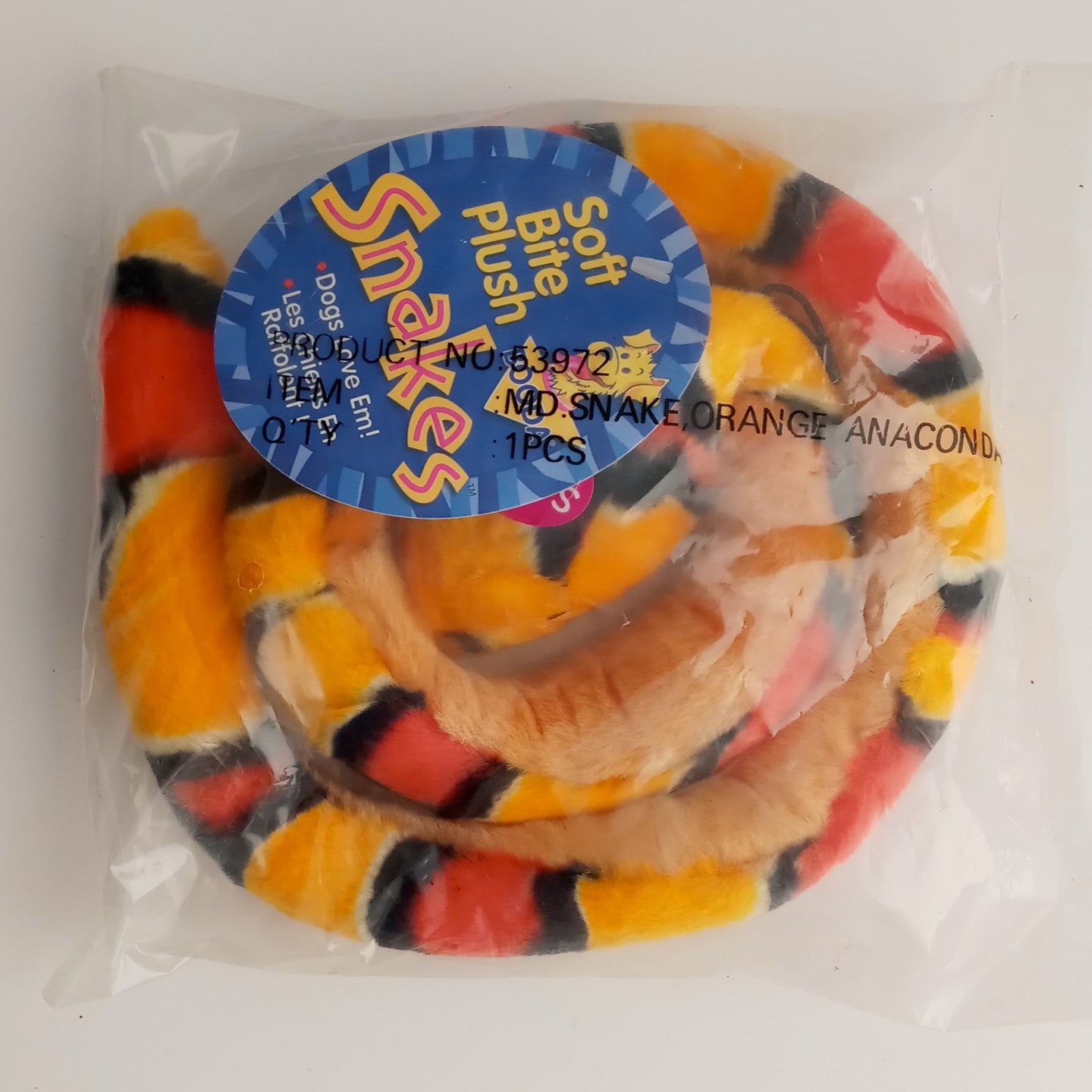 Booda 53979 Soft Bite Plush Snakes For Dogs Assorted Colors