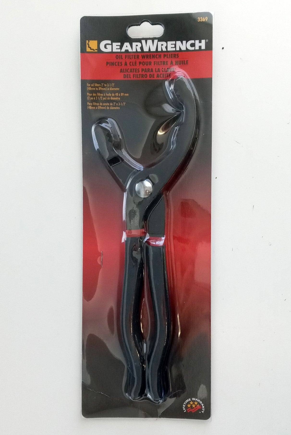 Gearwrench 3369 Oil Filter Wrench Pliers 2" to 3-1/2"