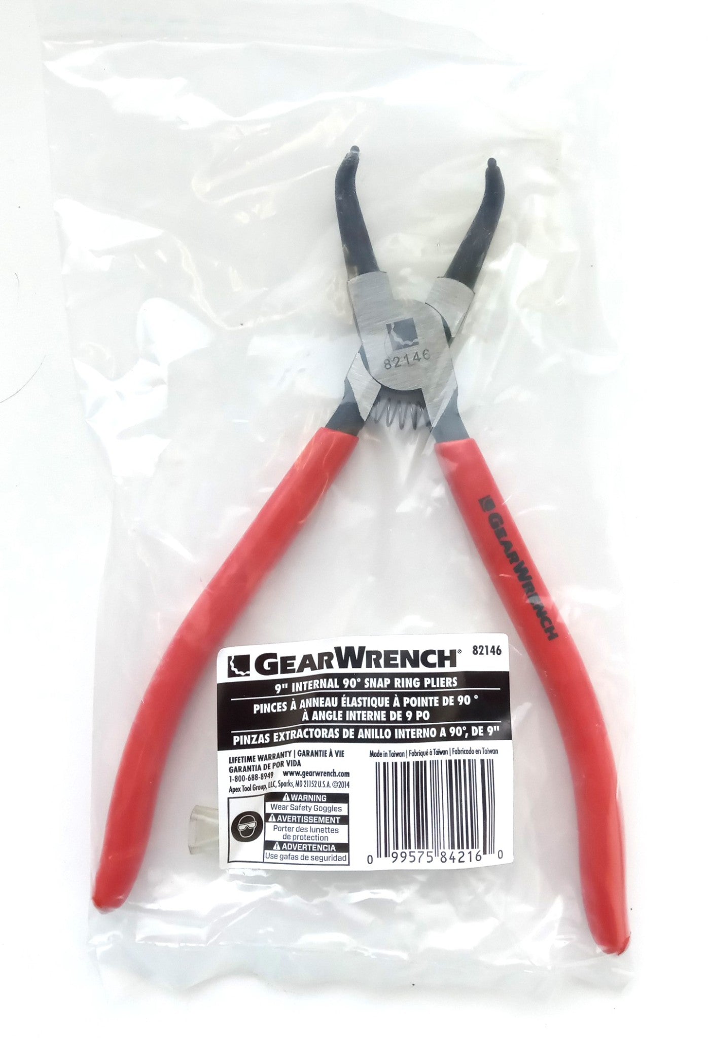 Gearwrench 82146 9" 90 Degree Internal Snap Ring Pliers