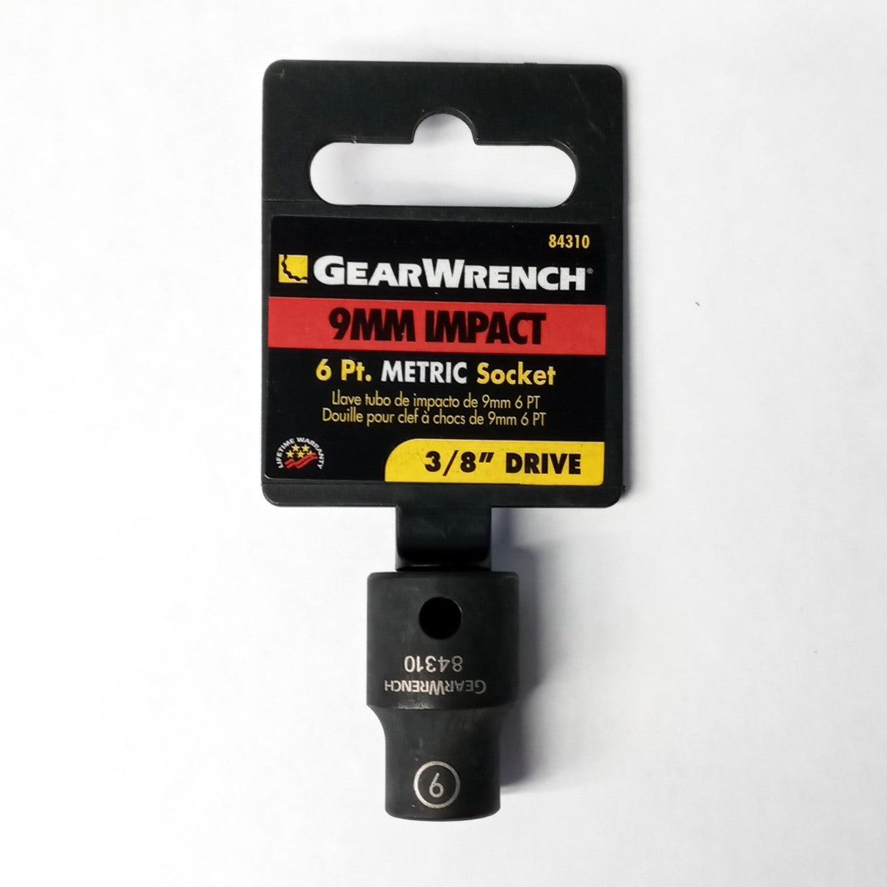 GearWrench 84310 3/8" Drive 9mm 6 Point Impact Socket