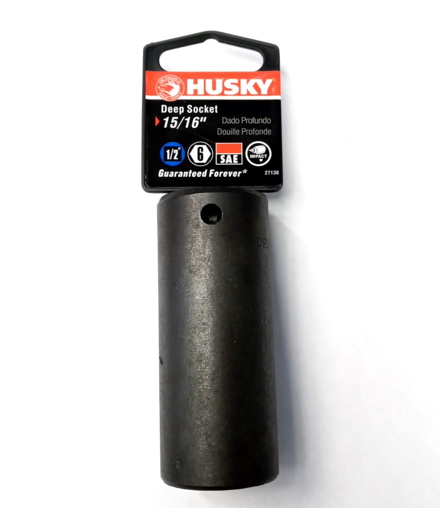 HUSKY 27130 1/2" Drive 15/16" 6 Point Deep Impact Socket SAE