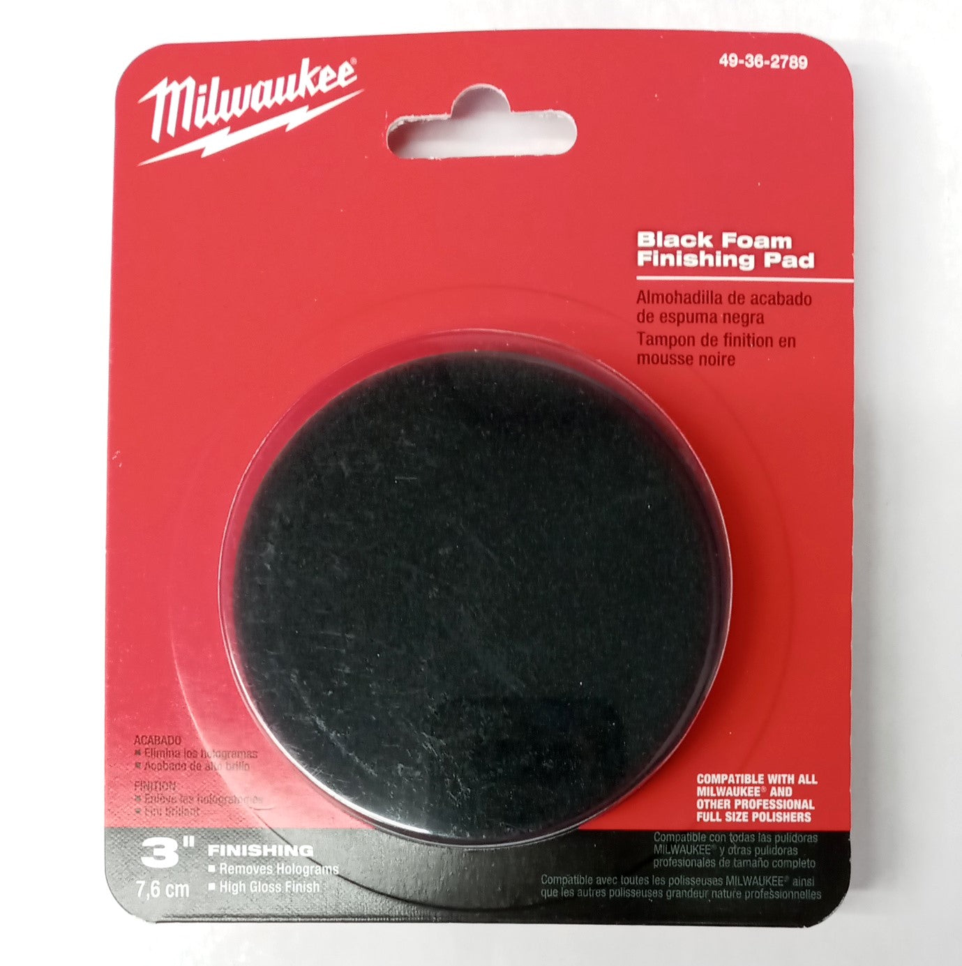 Milwaukee 49-36-2789 3" Black Foam Polishing Finishing Pad