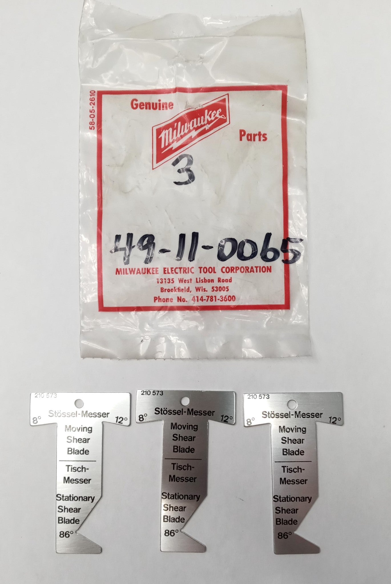 Milwaukee 49-11-0065 3pc Shear Blade Angle Gauge