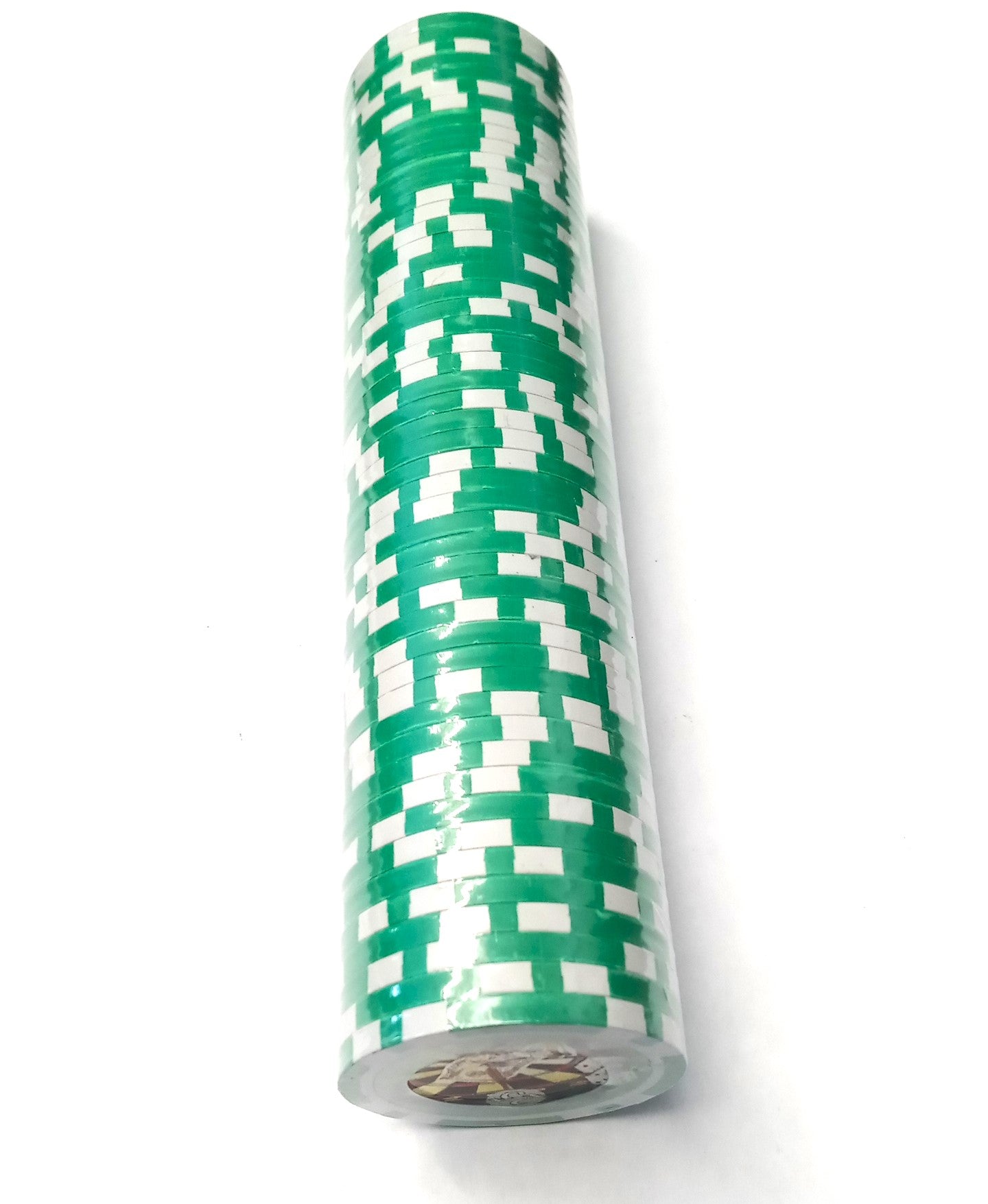 Green $25 Denomination, Holographic Roulette Wheel, Clay Poker Chips 50pcs