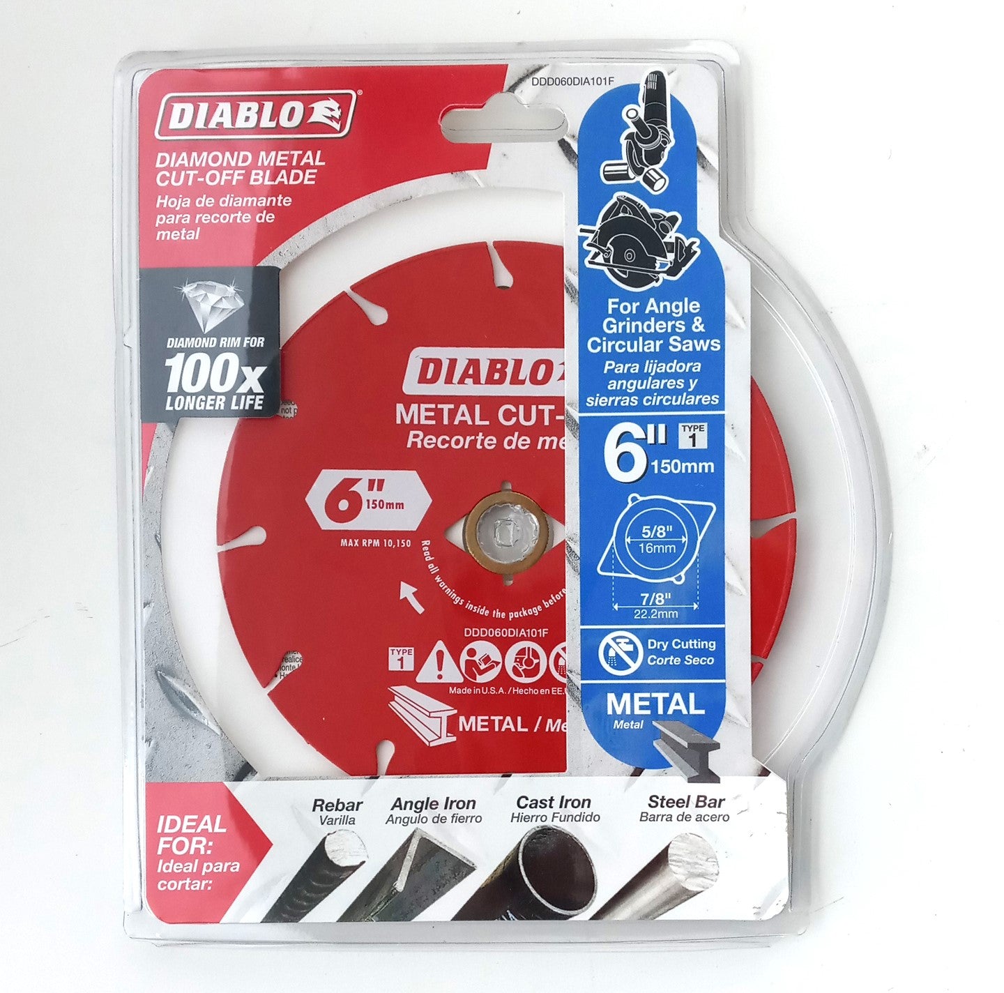 Diablo DDD060DIA101F 6" Diamond Metal Cut-Off Blade USA