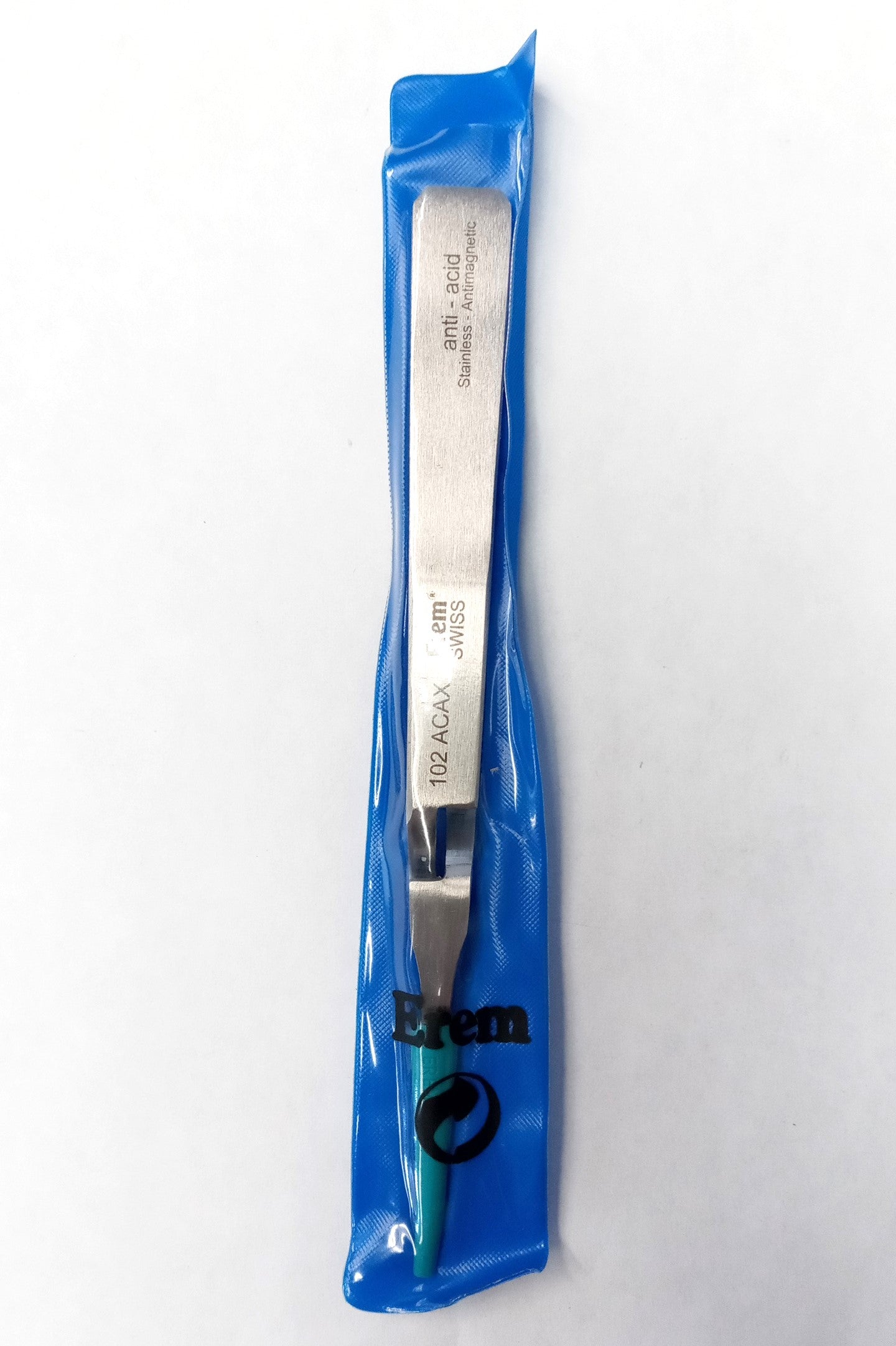 Erem 102ACAX Stainless Steel Angled Non Magnetic SMD Tweezer 4.52" Swiss