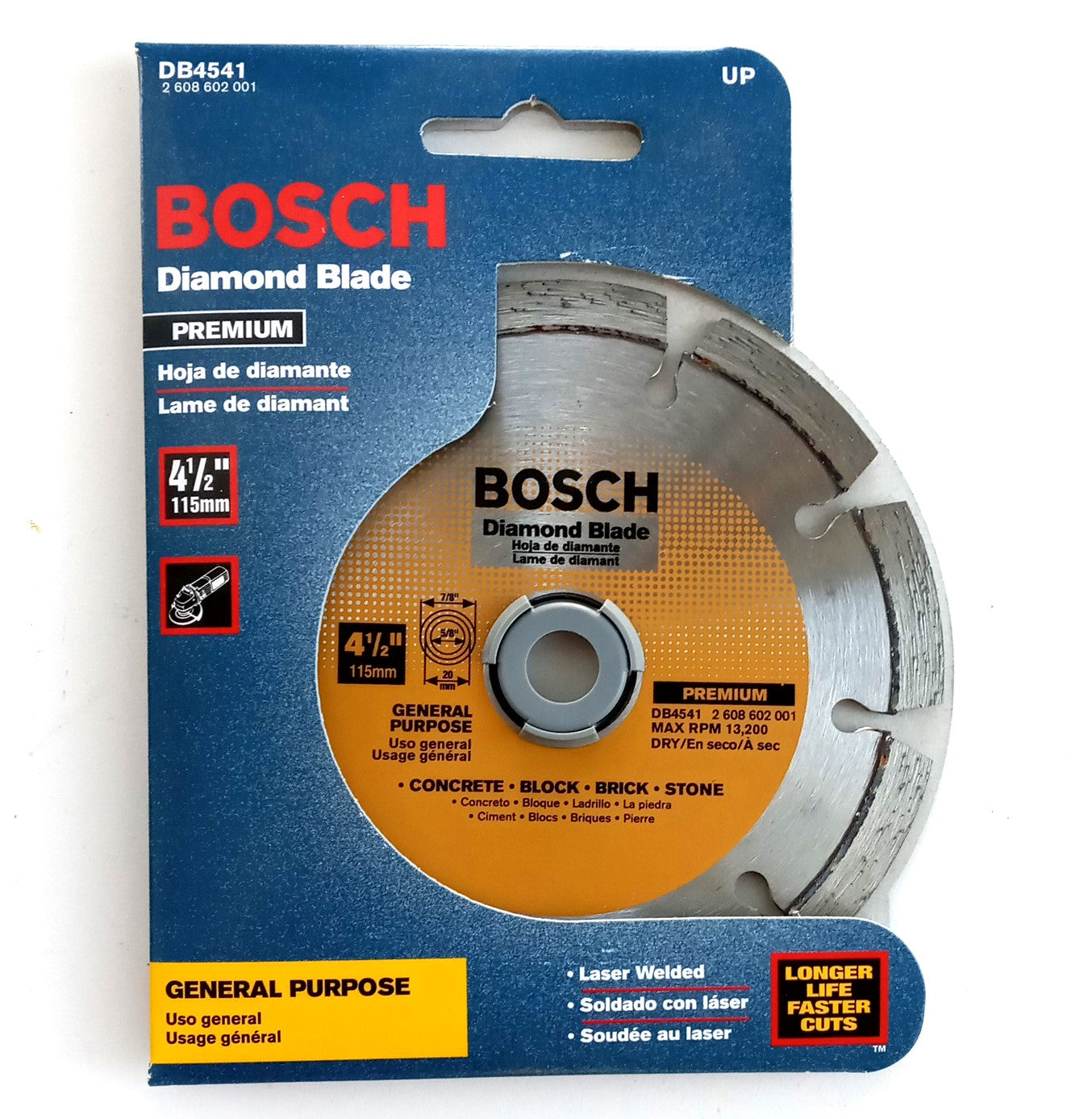 Bosch Db4541 Segmented Diamond Blade Premium 4-1/2" Segmented Laser Welded