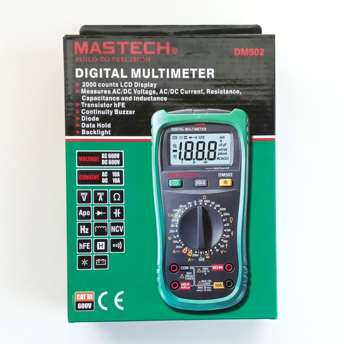 MASTECH DM502 Digital Multimeter AC/DC Current 600V