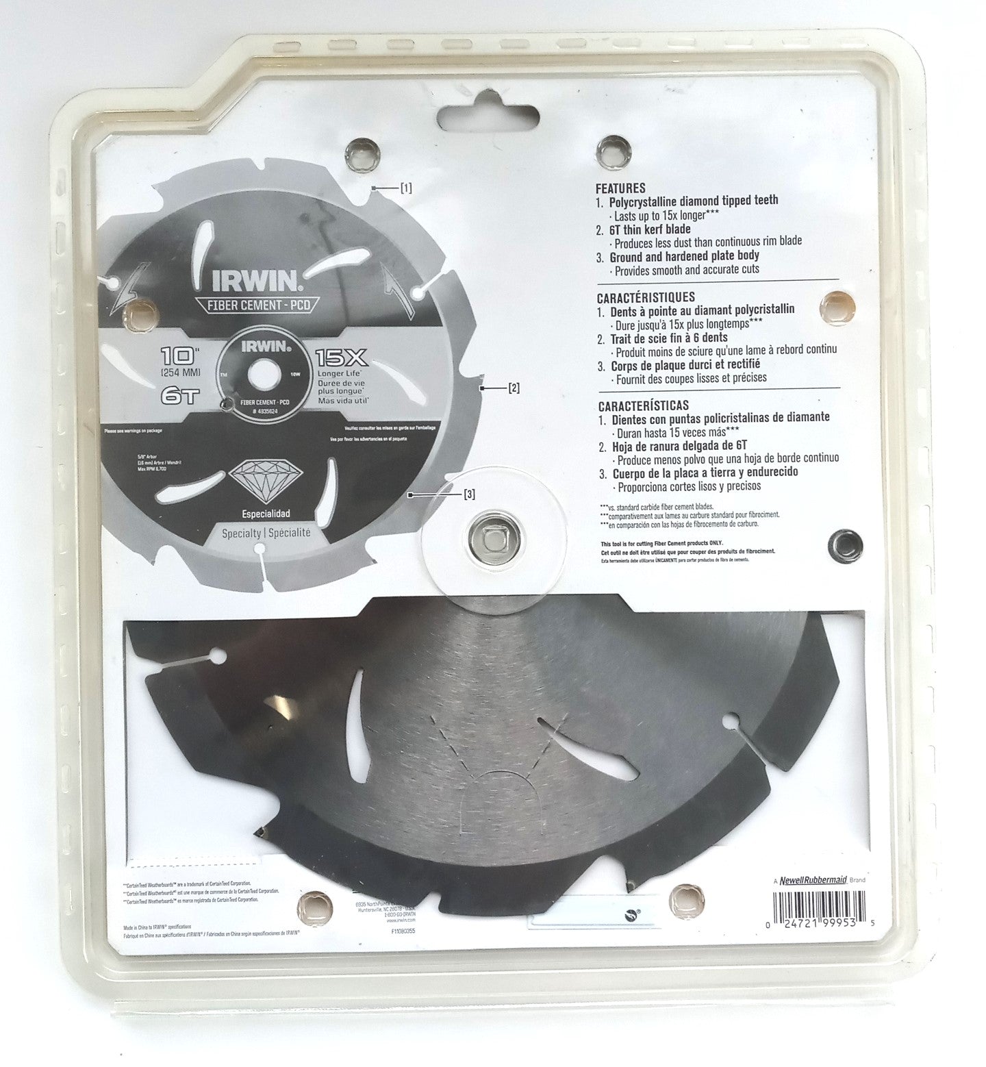 Irwin 4935624 10'' x 6T Marathon Fiber Cement Circular Saw Blade