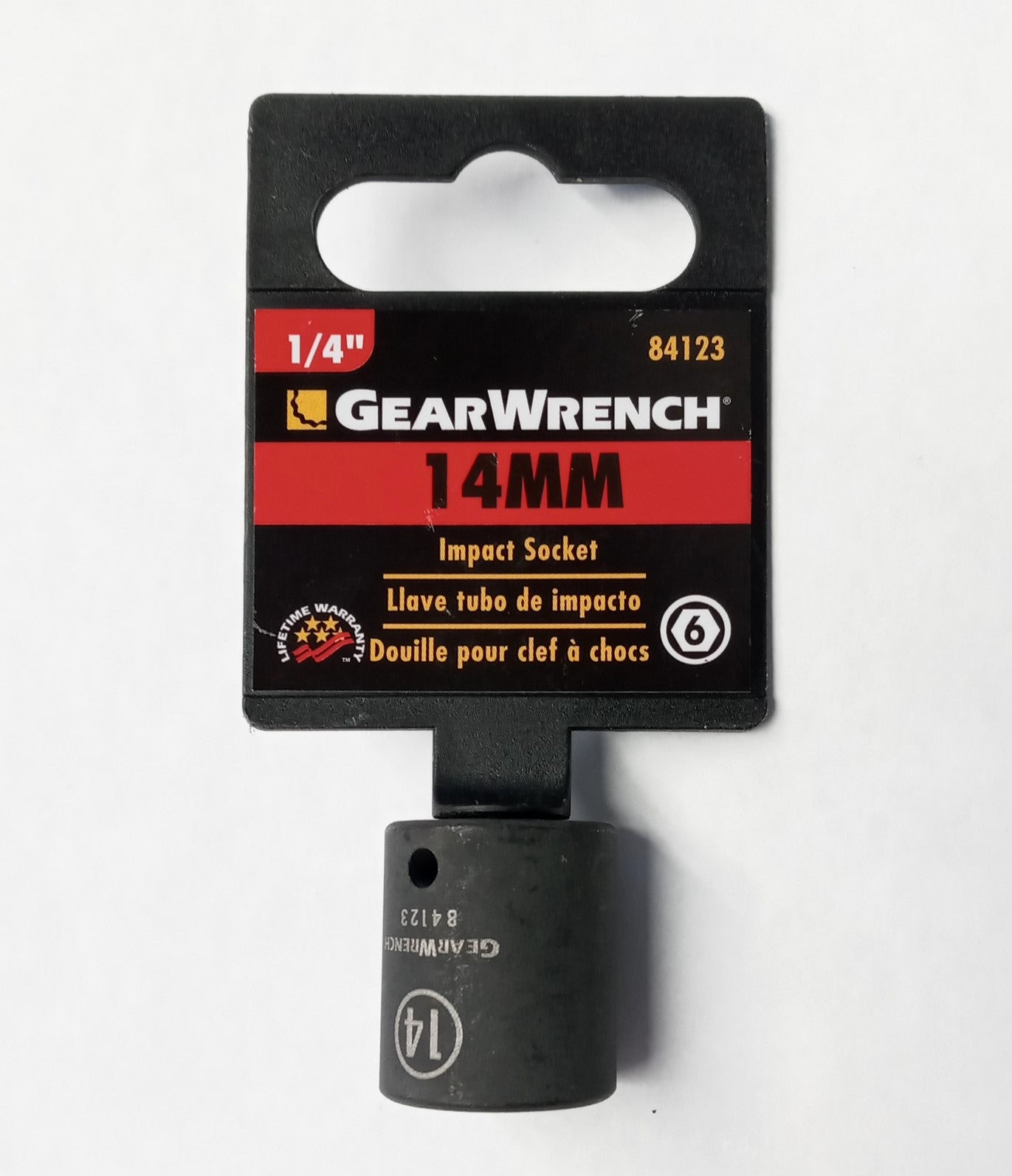 GearWrench 84123 6 Point Standard Impact Socket Metric 1/4" Drive x 14 MM