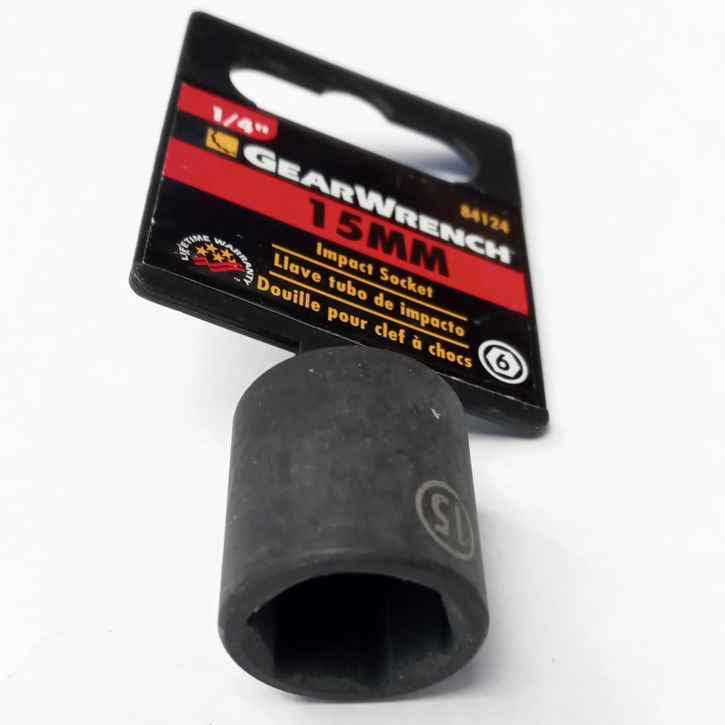 GearWrench 84124 6 Point Standard Impact Socket Metric 1/4" Drive x 15 MM