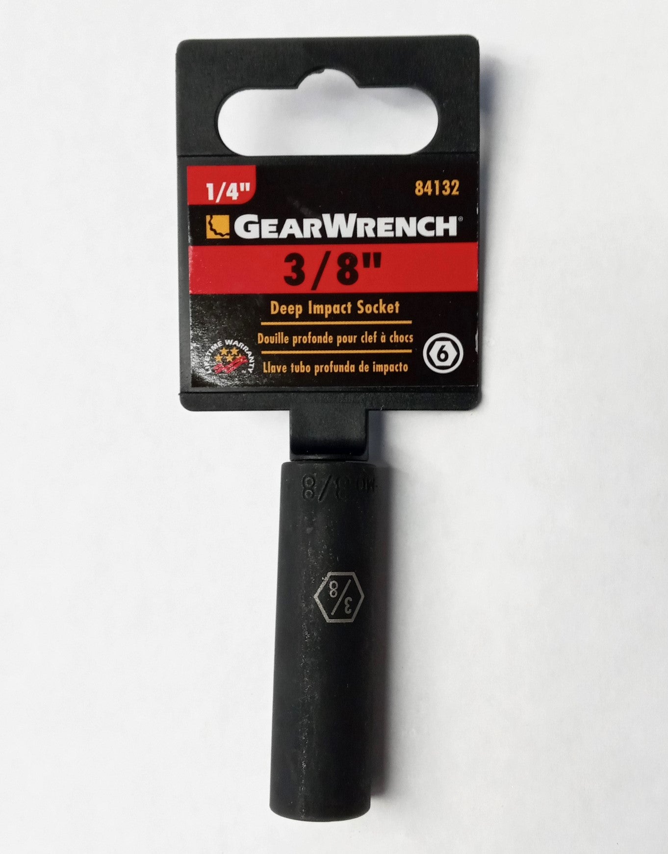 Gearwrench 84132 1/4" Drive 3/8" Deep Impact Socket 6pt