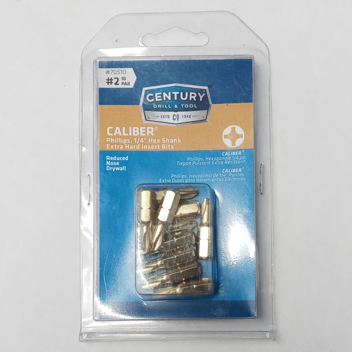 Century 70510 Phillips 1/4" Hex Shank Insert Bits 10-Pack