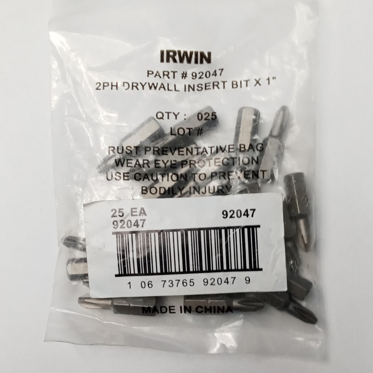 Irwin 92047 25pcs #2 Phillips Drywall Insert Bit x 1"