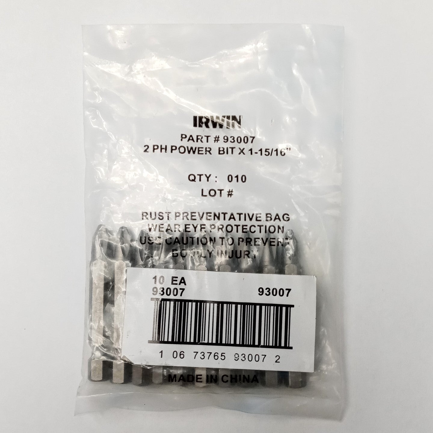 Irwin 93007 10pcs #2 Phillips Power Bit x 1-15/16"