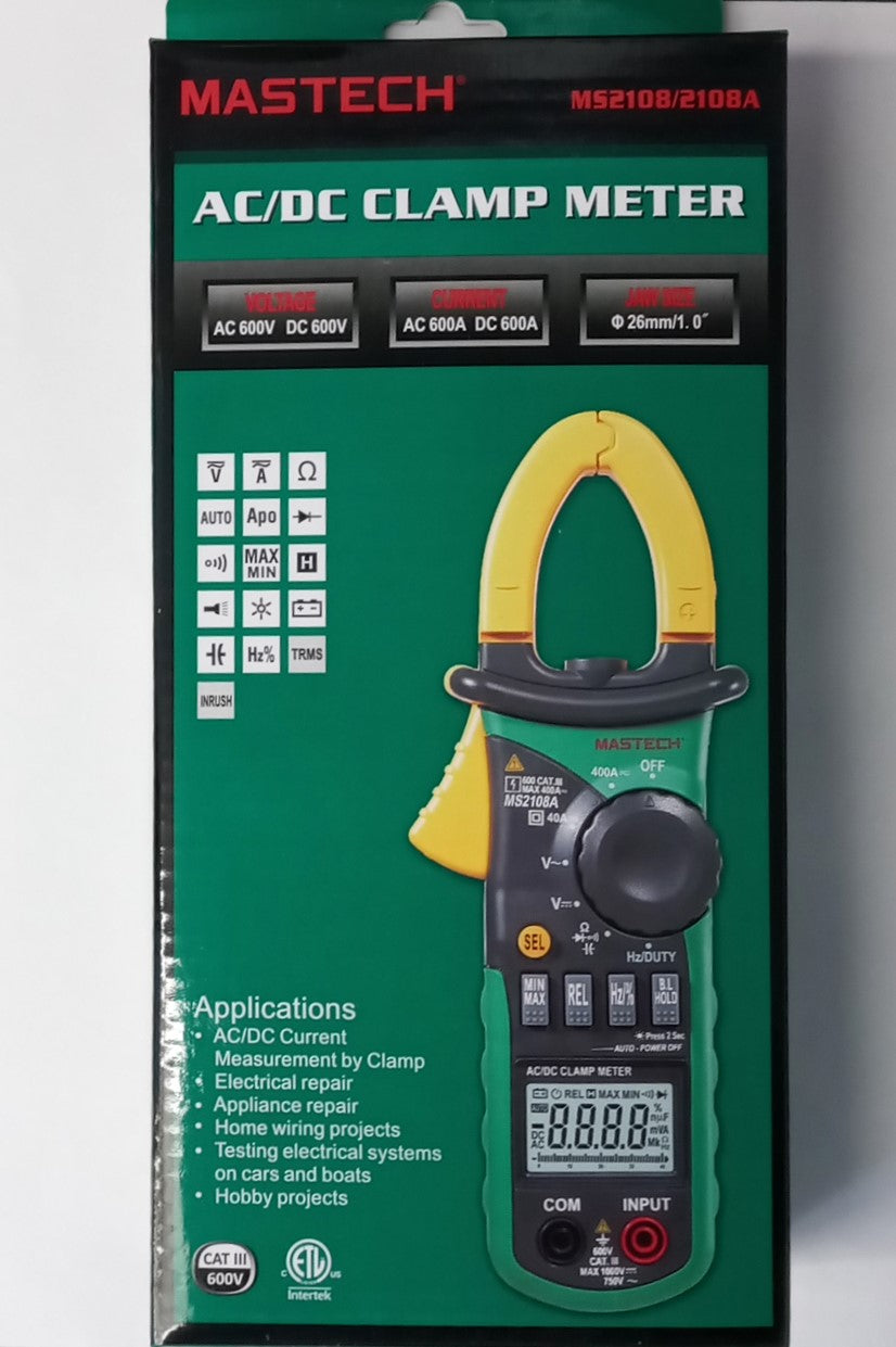 MASTECH Professional MS2108A 4000 Count AC DC Current Clamp Meter LCD Backlight