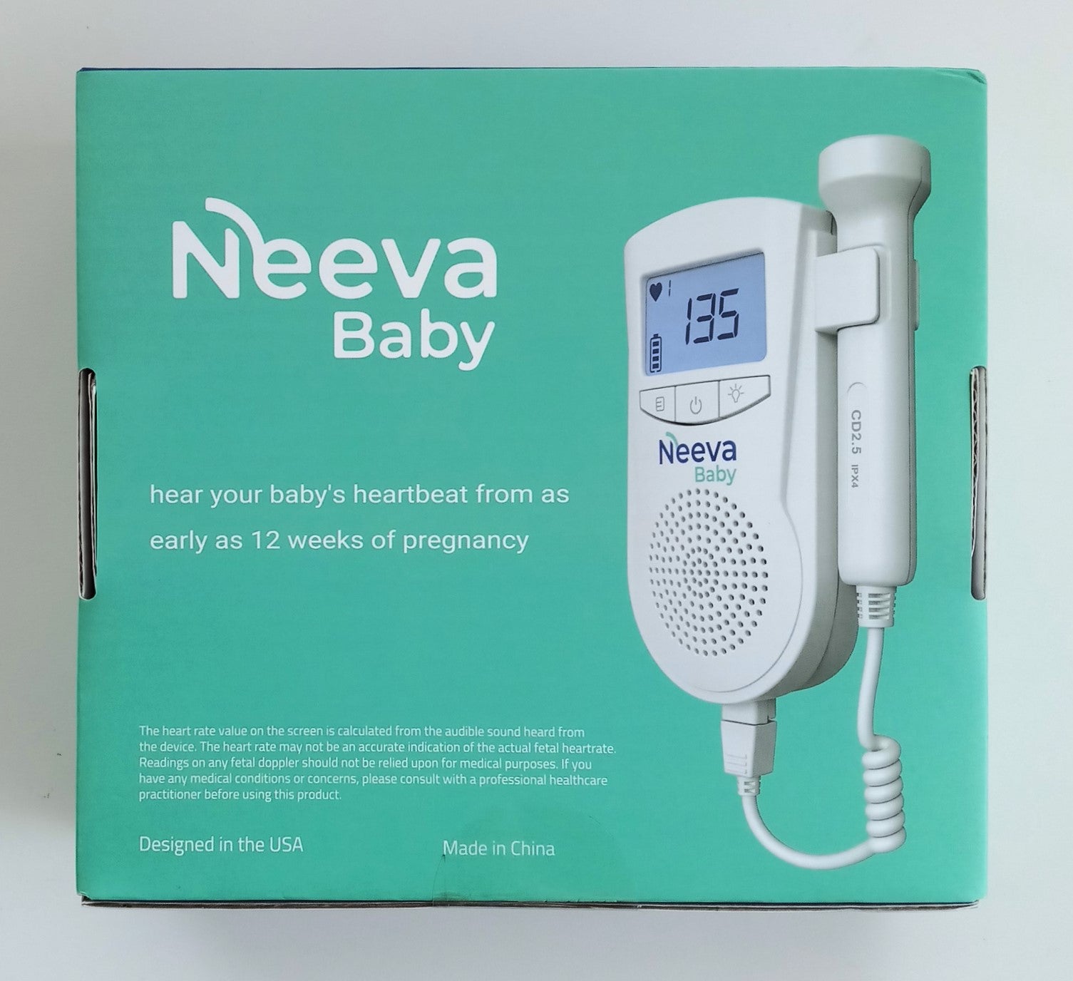 Neeva Portable Fetal Doppler, Baby Heart Rate Monitor For Home Use