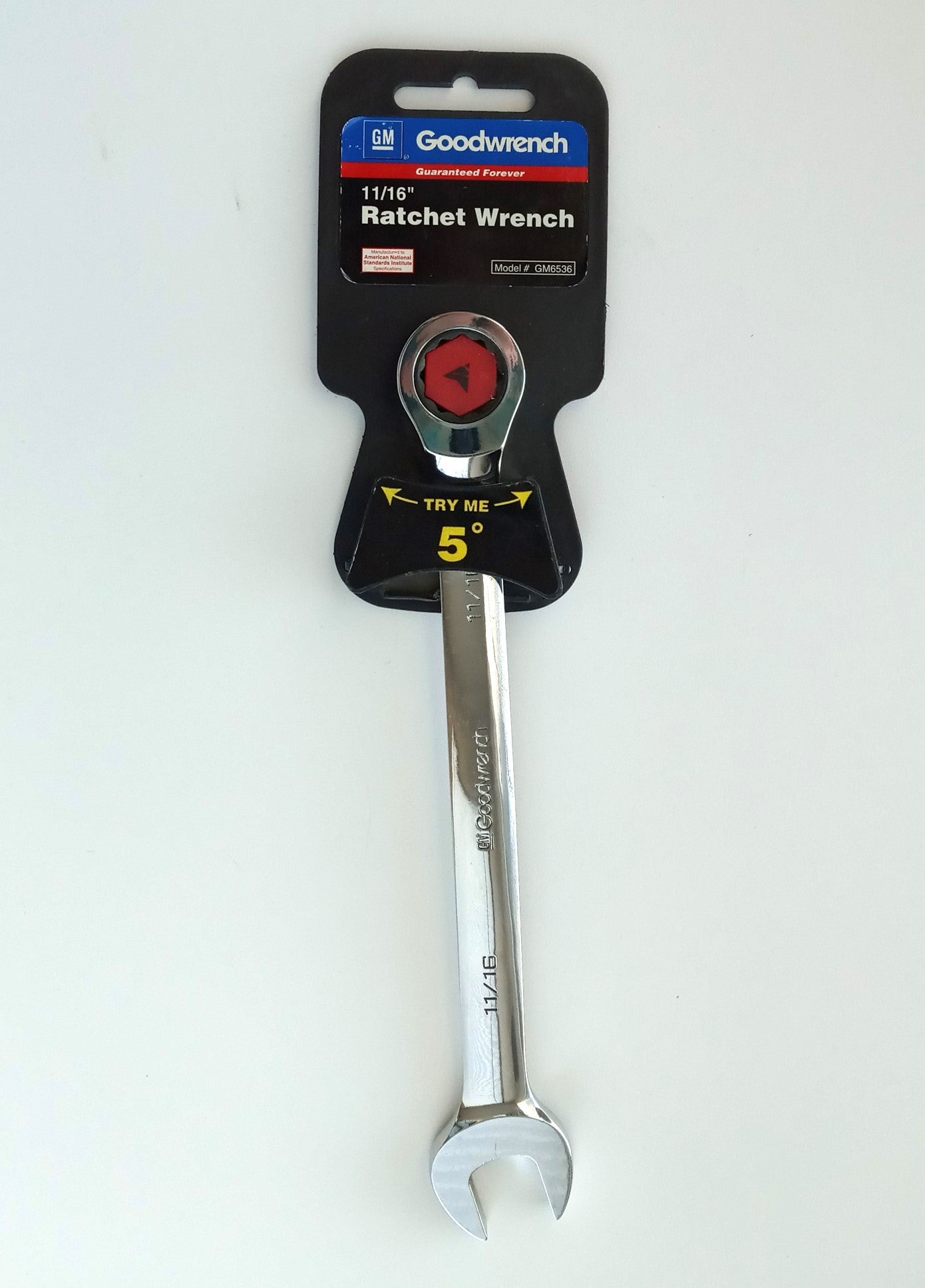 GoodWrench GM6536 11/16" Ratcheting Combination Wrench