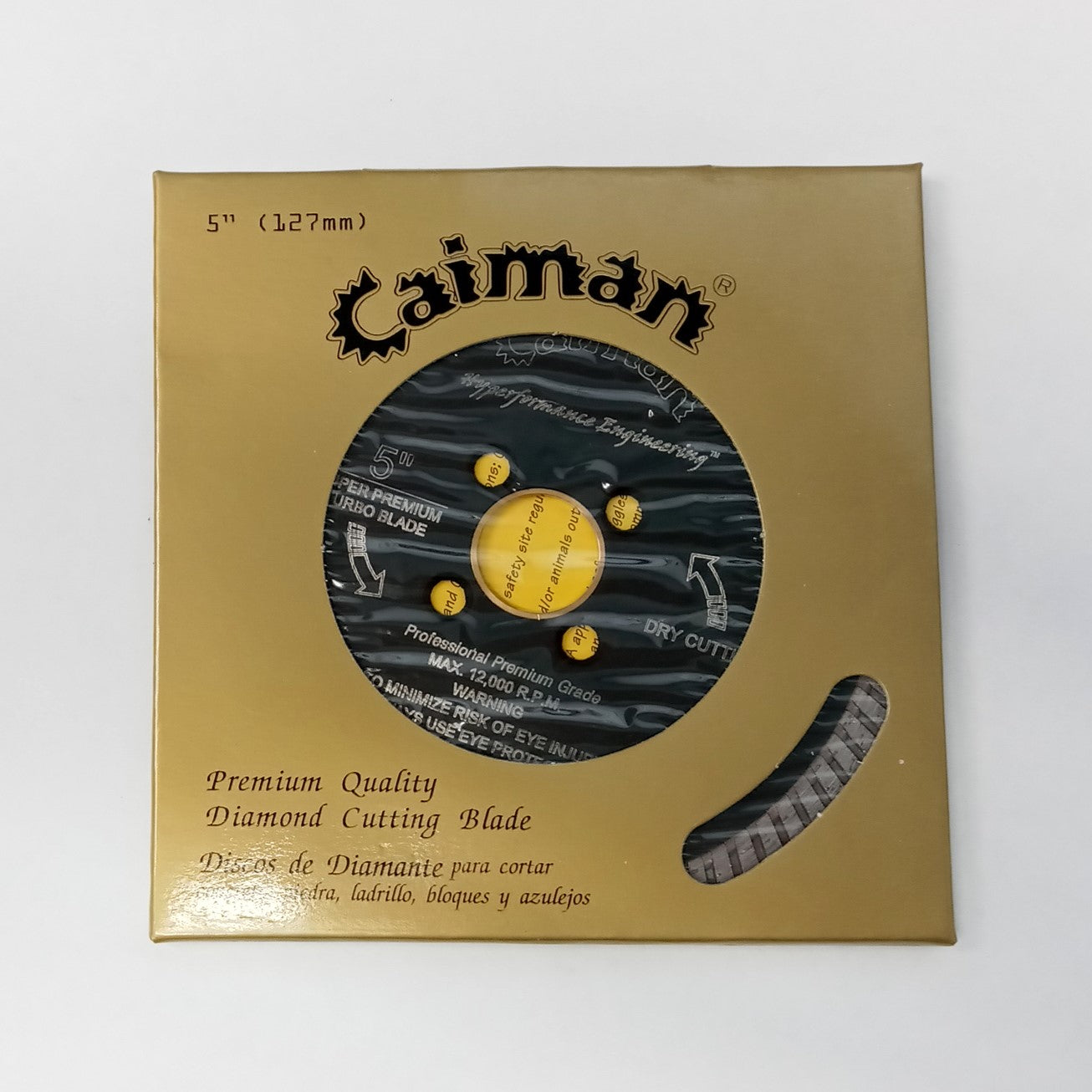 Caiman 11150 5" Premium Turbo Diamond Saw Blade 8mm Rim Height 5/8" - 7/8" Arbor