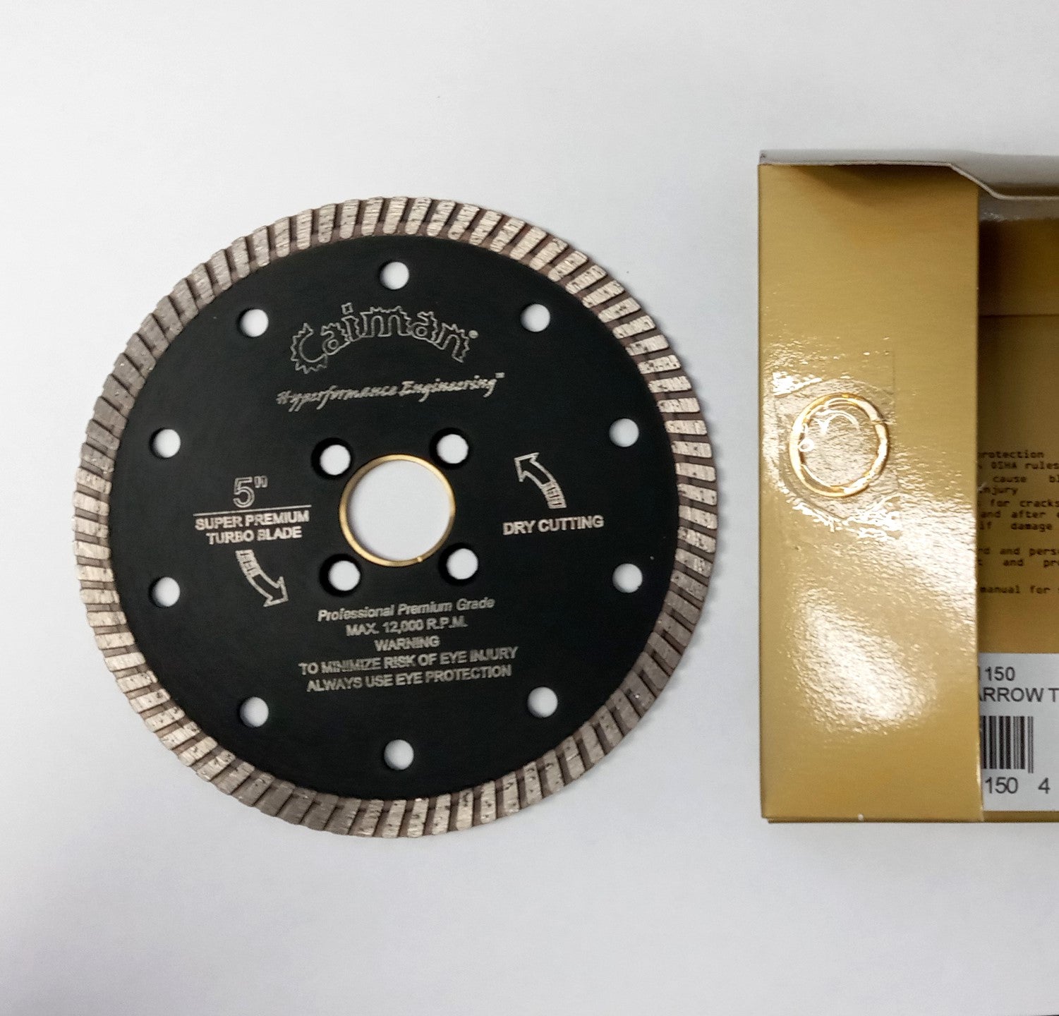 Caiman 11150 5" Premium Turbo Diamond Saw Blade 8mm Rim Height 5/8" - 7/8" Arbor