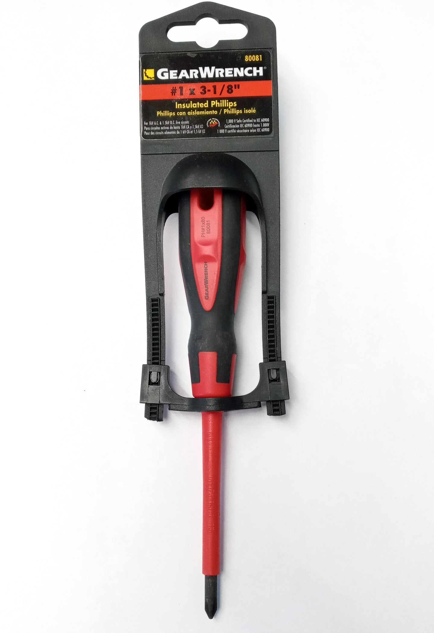 GearWrench 80081 #1 x 3-1/8" Insulated Phillips Screwdriver