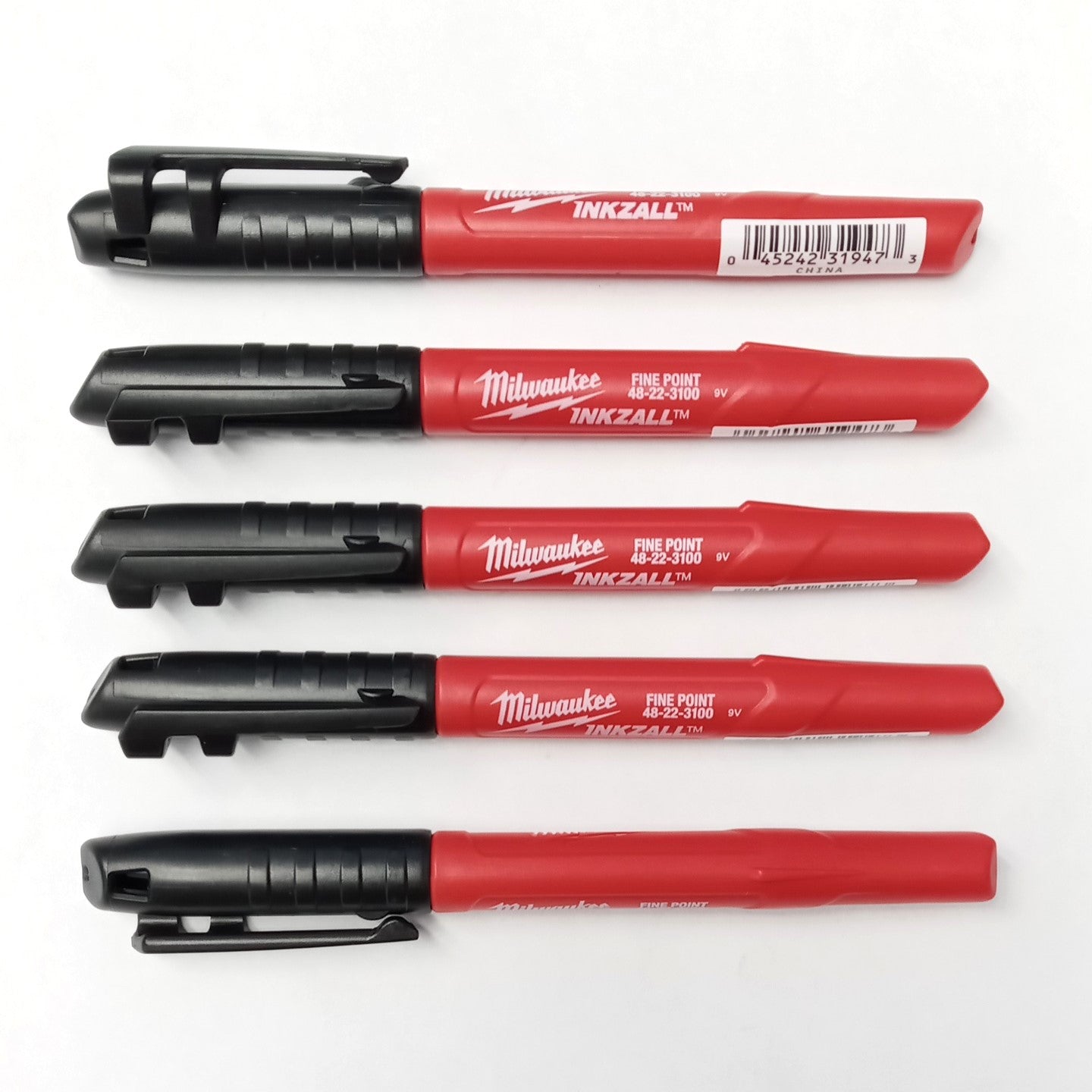 Milwaukee 48-22-3100 Inkzall Black Fine Point Marker 5pcs.